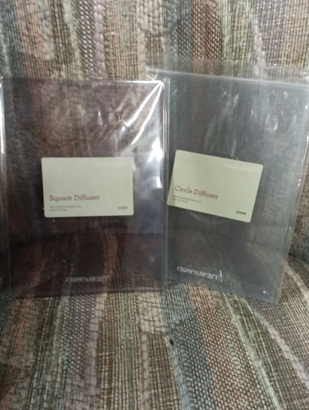 Close To My Heart Square & Circle Diffuser Set - Clear Acrylic NWOT